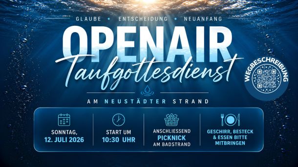 am Neustädter Strand, am 12.07.2026, um 10:30 Uhr, anschließendes gemeinsames Picknick, Geschirr,Besteck und Essen bitte mitbringen